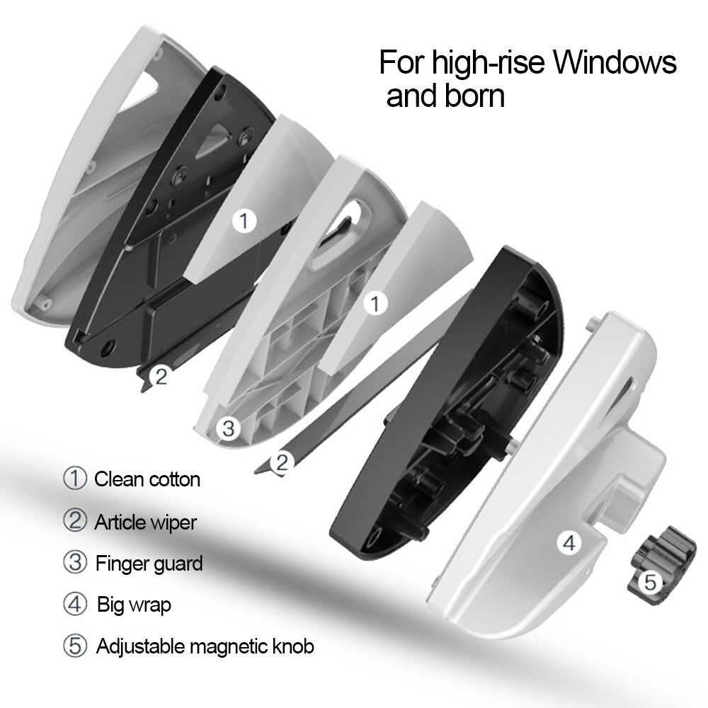 Limpiador de ventana magnética de doble cara, limpiador de vidrio para hogar y oficina, limpiador de ventanas de edificios altos, cepillo de limpieza de superficies, 3-8mm/5-24mm