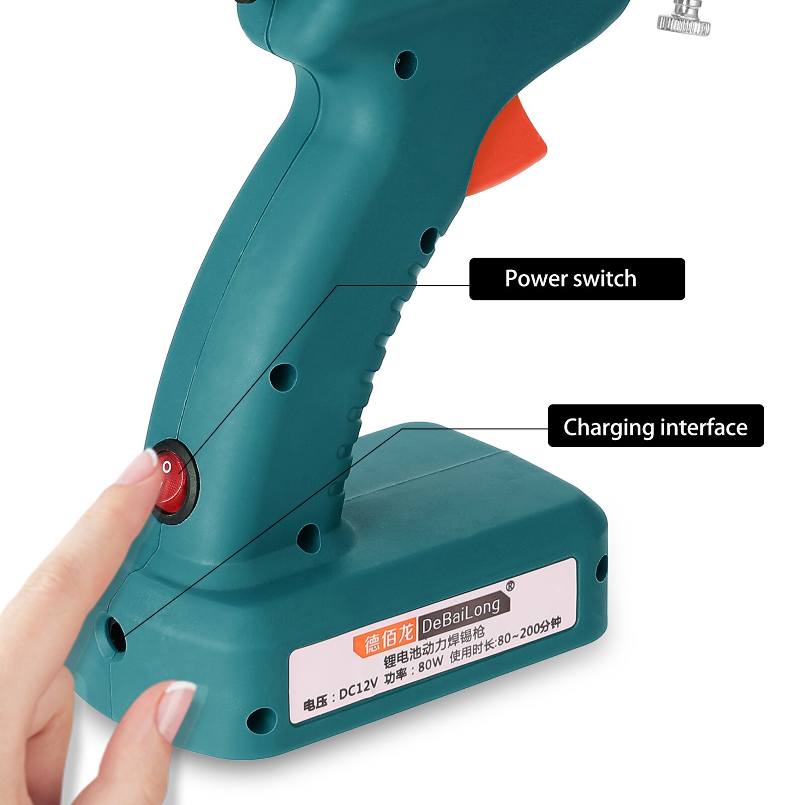 Soldador inalámbrico recargable portátil de 80W, Máquina Eléctrica de soldadura de alambre, herramienta de reparación de soldadura