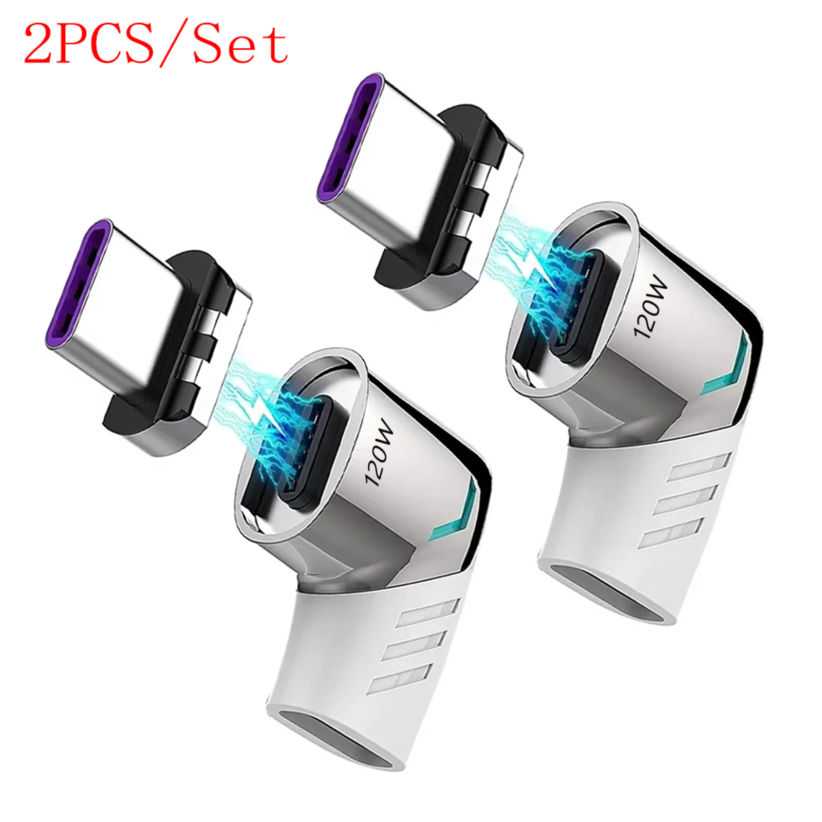 USB C To Type C Magnetic Adapter PD 120W USB Type C Magnetic Converter Magnetic Cable Right Angle USB C Connector: Yellow