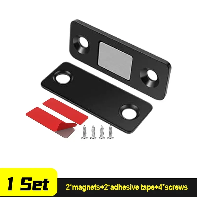 Strong Magnetic Cabinet Catches with Screws Ultra-Thin Door Magnets Stops Invisible Adhesive Drawer Closer Latches for Furniture: Chrome
