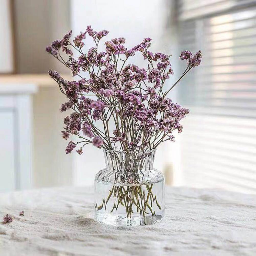 Simple Transparent Glass Vase Versatile Transparent Home Plants Hydroponic Vase Stripe Decorative Flower Vase for Wedding