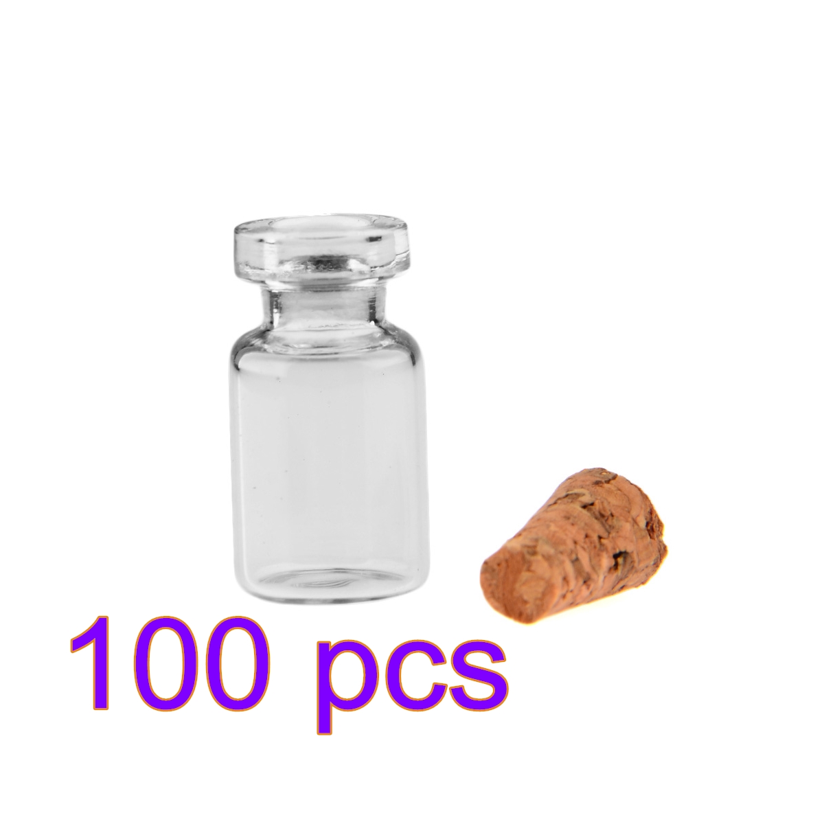 100 Stuks 0.5 Ml Mini Clear Glazen Fles Wensen Fles Flesjes Lege Potten Met Kurk Bruiloften Wish Sieraden Party gunsten