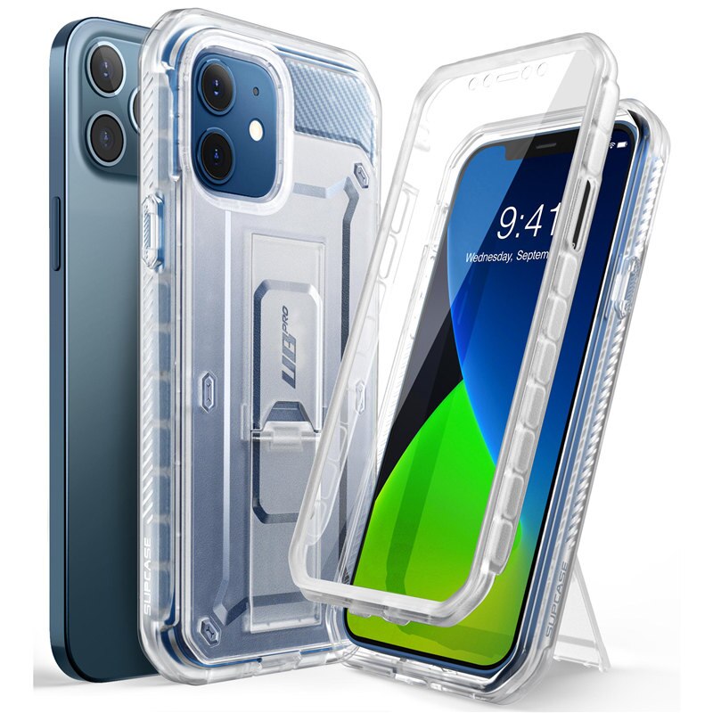 Voor Iphone 12 Case 12 Pro Case 6.1 ") supcase Ub Pro Full-Body Robuuste Holster Cover Met Ingebouwde Screen Protector & Kickstand: Frost