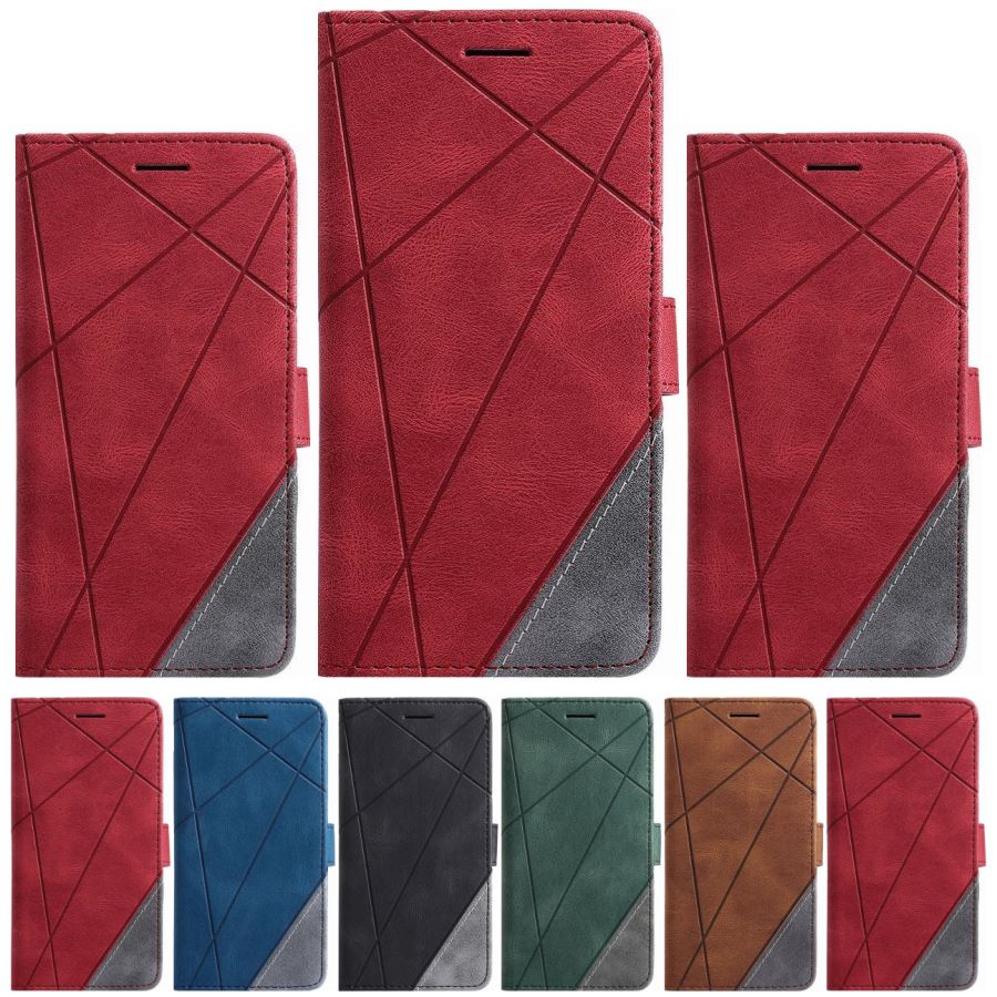 Neutral Style Phone Holster For Oneplus 8 Pro 1+8 1+8Pro One plus 8 8Pro Stripe Rhombus Leather Case Hit Color Stand Cover O21G