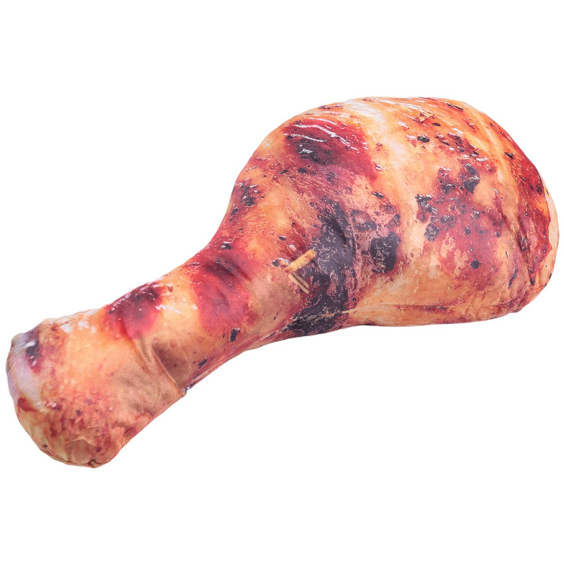 Almohada de pierna de pollo frito de simulación 3D, cojín de comida decorativo para el hogar y juguete de peluche vívido de 21,65 pulgadas