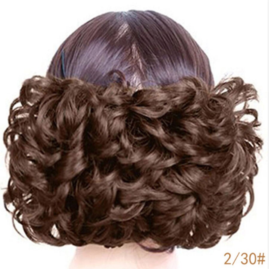 LVHAN, cinta elástica para mujeres, moño de pelo rizado de fibra sintética a alta temperatura, moño para la cabeza, moño sintético para mujeres blancas: LF01-2I30