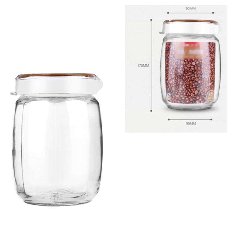 1500ML Glass Storage Tank Airtight Storage Jar Sealed Tea Canister Multifunctional Storage Jar(White)