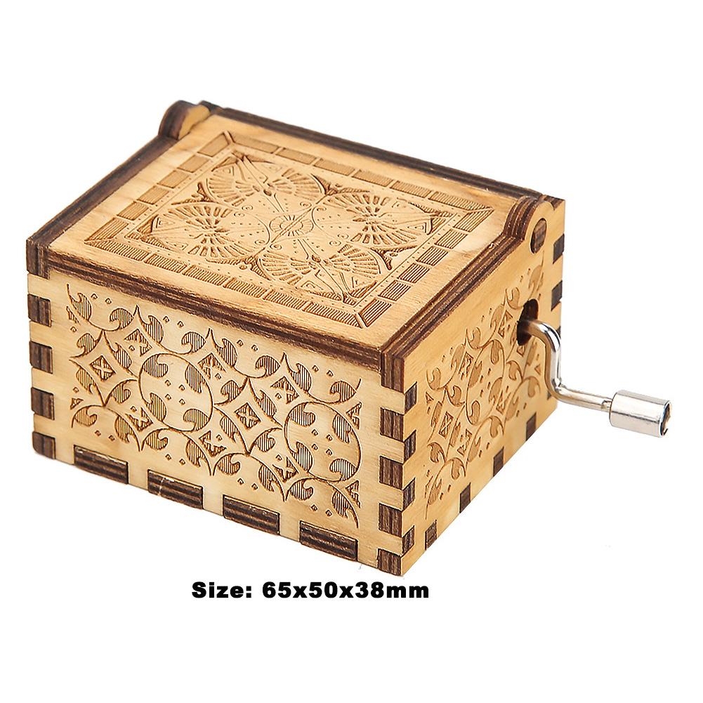 Retro Gesneden Houten Musical Box Hand Aangezwengeld Handleiding Verfijnde Elegante Muziek Dozen Kinderen Kid Verjaardag Decoratieve Aanwezig: A