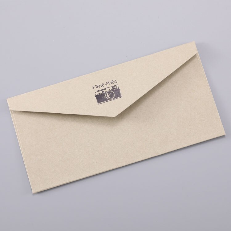 10 stk/parti europeisk vintage stempling utskrift kraftpapir konvolutter konvolutt til bryllup brev invitasjon 110 mmx 220mm: Lysegrå