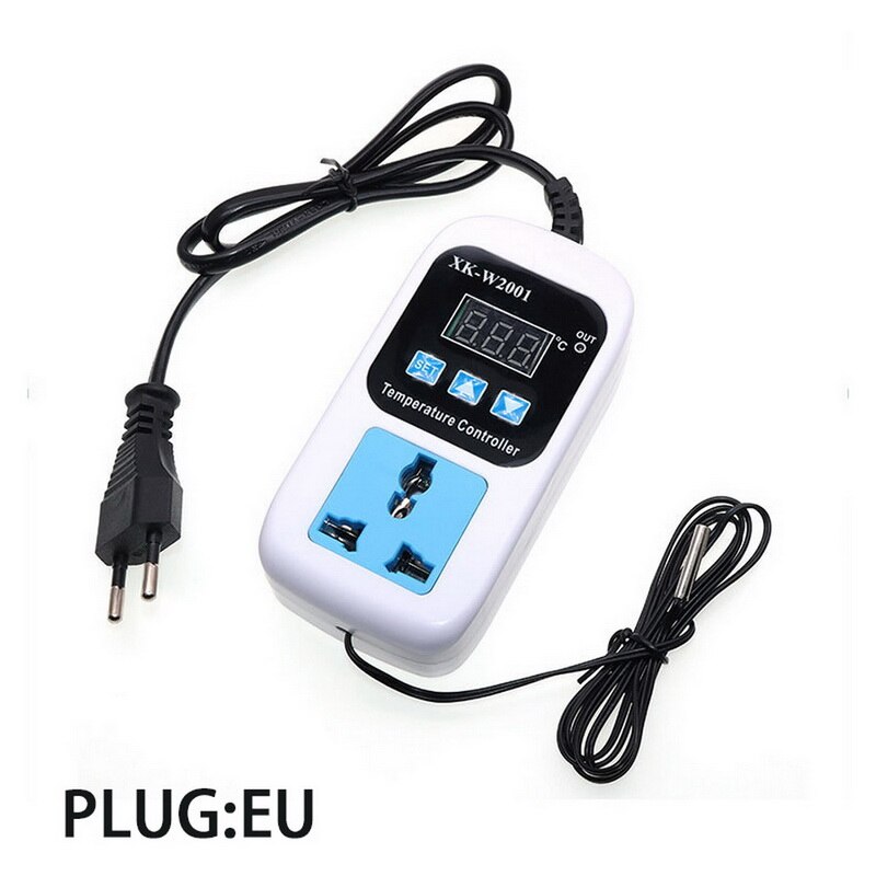Digital Temperature Controller Thermostat Outlet Probe NTC Sensor Thermostat Temperature Controller Regulator EU/US Plug: EU XK-W2001