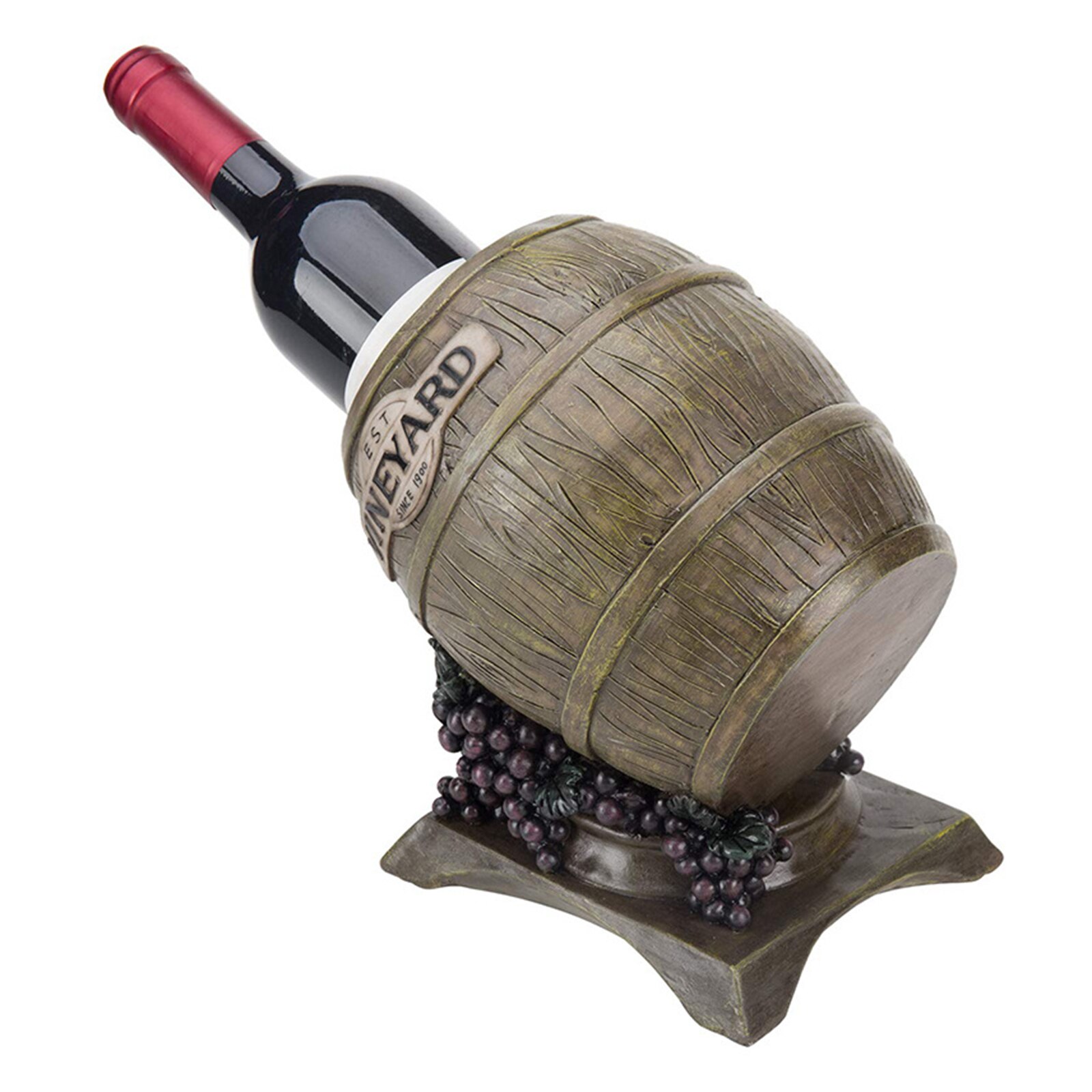 Wine Bottle Holder Stand Barrel Decor Countertop Table top Wine Rack Single-Bottle Display Home Kitchen Wine Shelf