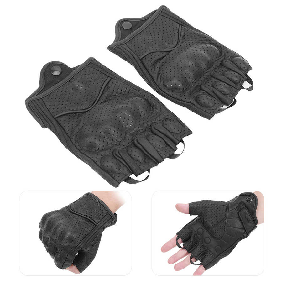 Motorrad Handschuhe Touchscreen - Leder, Atmungsaktiv, Mit Silikongriff Für Herren