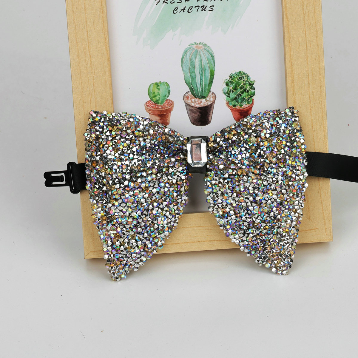 Nueva de lujo, pajarita grande con diamantes de imitación, pajarita grande negra dorada brillante para hombres, corbatas para de boda y negocios, accesorios de: Verde esmeralda