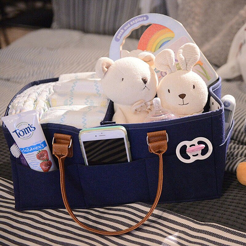 Baby Windel Caddie Organizer bequem Tragen Kindergarten Behälter - unisex Marine Blau Tragbare