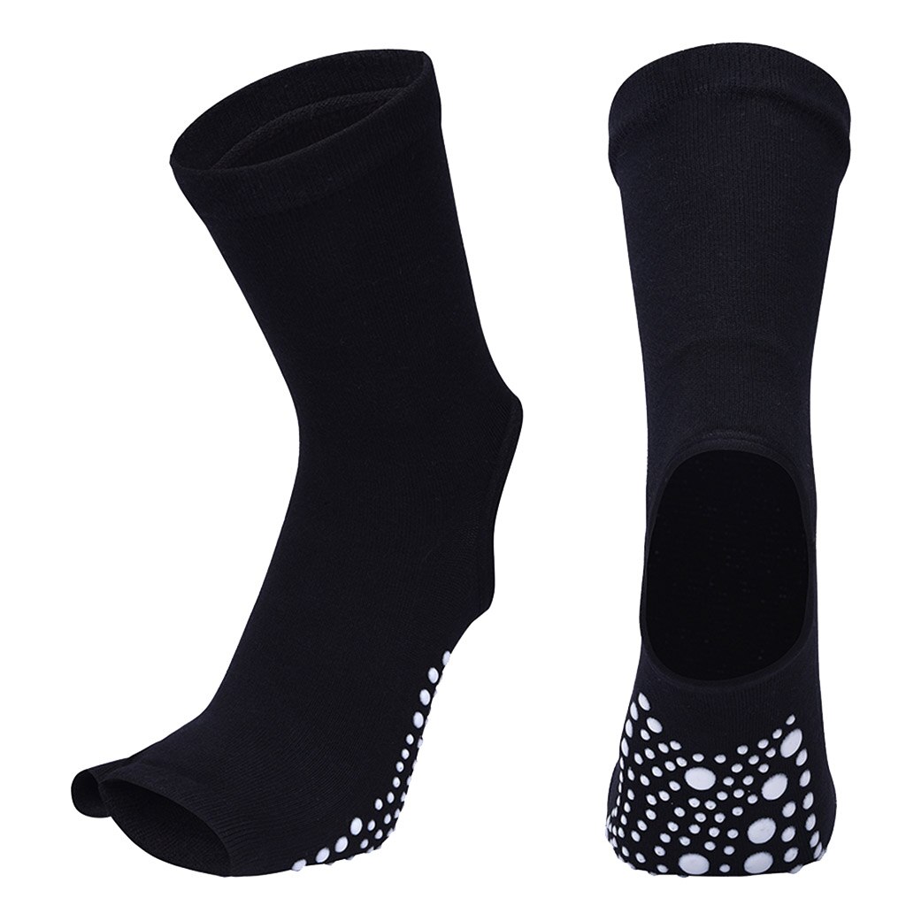 Yoga Socks Non Slip Skid Grips Toeless Sock Pilates Fitness Gym Workout Barre
