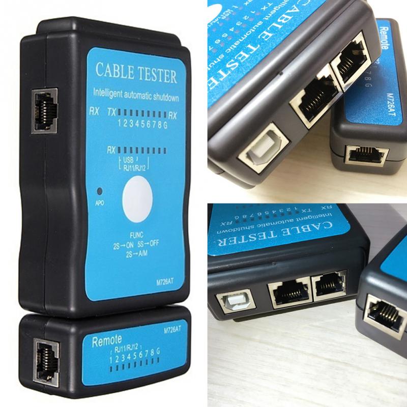 RJ45 RJ11 Portable Auto Scan Cable Tester Breakdown Test With LED Indicator Automatic Shutdown Network Ethernet LAN USB