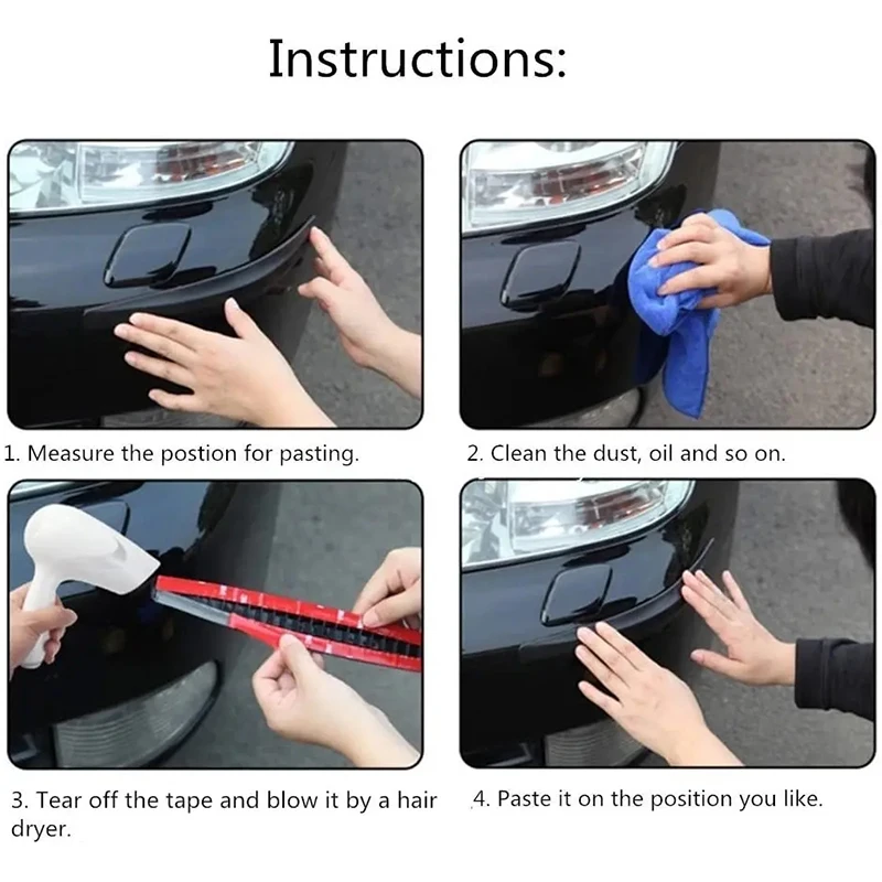2 Stücke Anti Kollision Auto Stoßstange Schutzfolie Streifen 40 cm Autotürkante Ecke Kratzschutz Aufkleber Außenzubehör