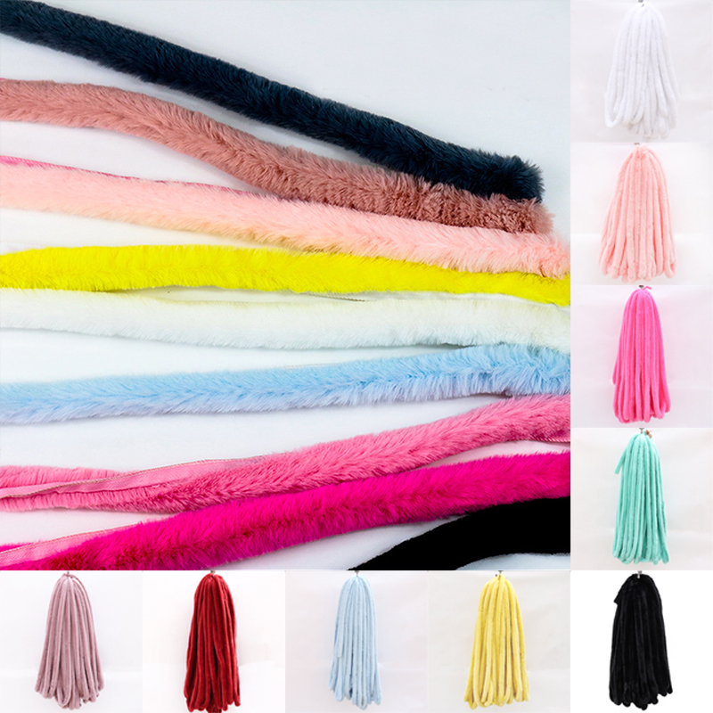 1M Kunstmatige Konijnenbont Lint Tapes Diy Kleding Naaien Pluizige Bekleding Trimmen Stof Woondecoratie Faux Bont Naaien Kostuum cra