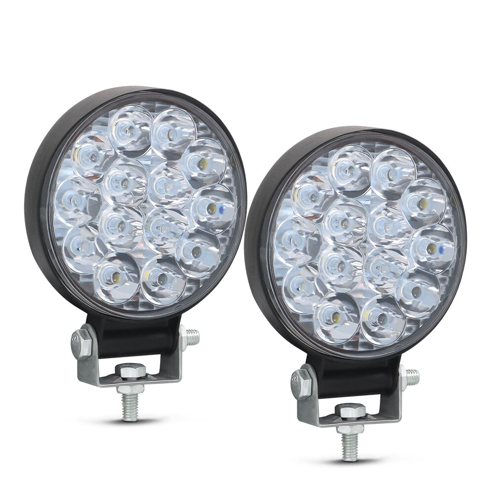 Mini Offroad Led Bar 12V 24V Vierkante Led Verlichting Voor Auto Truct Boot Atv Suv 4X4 Tractor 42W 48W Spots Led Light Bar Wit: 2PCS 42W Work Light
