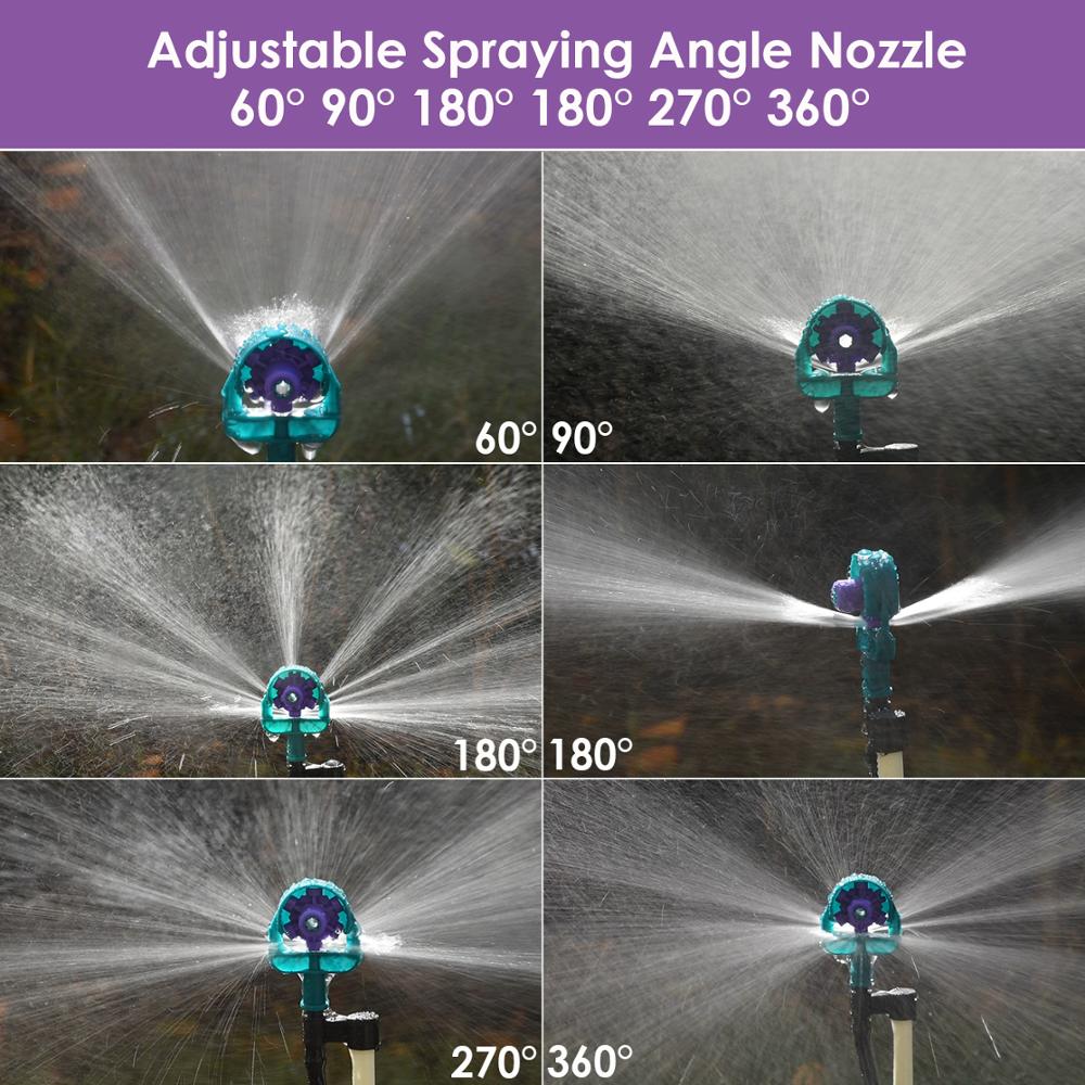 Kas Verstelbare Sprinkler 60/90/180/270/360 Graden Watering Irrigatie Nozzles Op 195Mm Stake Voor Landbouw tuingereedschap