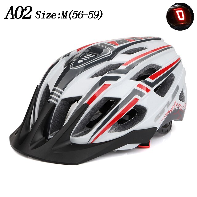 NEUE Fahrrad Helm LED Licht Wiederaufladbare Intergrally-geformt Radfahren Helm Berg Straße Fahrrad Helm Sport Sicher Hütte Für Mann: A02 Weiß