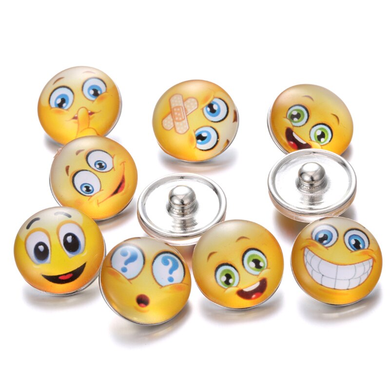 Newest 12pcs/lot snap jewelry 18mm snap buttons Christmas flower glass leather clasp snap button bracelet: 7