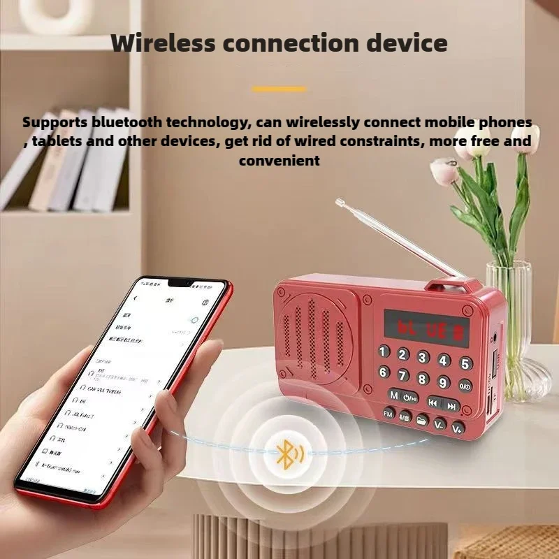 Radio FM portatile con altoparlante Bluetooth multifunzionale Inserimento scheda Radio Ricevitore Mini Am Fm Dab All Wave Digital Small