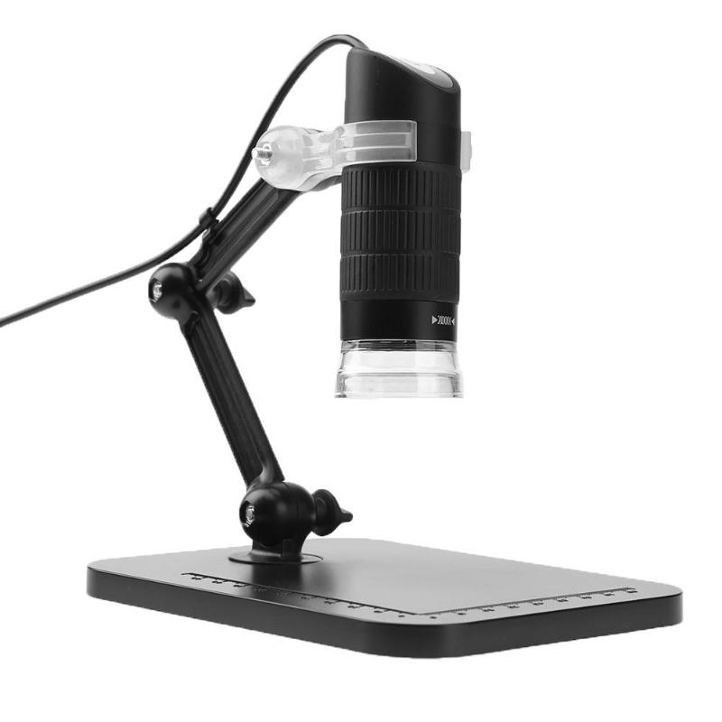 5MP USB Digital Microscope Magnifier 1000X 8 LED Electronic Endoscope Camera Full Axis Rotating Focal Length Line-controlled