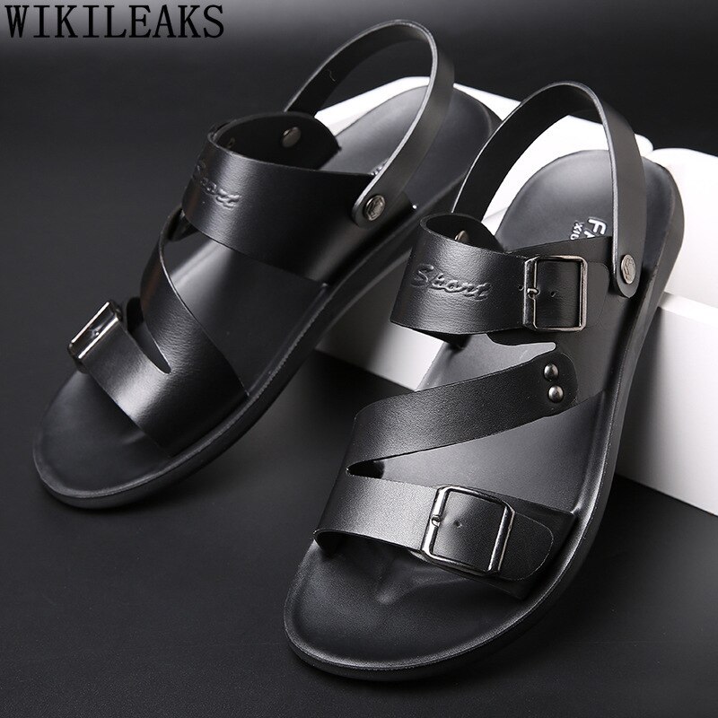 Verano monje Correa Sandalias de hombre de cuero de correa hebilla Sandalias para hombres al aire libre Sandalias de playa, Zapatos de los hombres Sandalias Zapatos