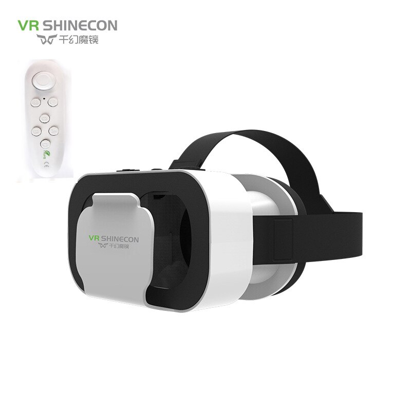 SHINECON VR BOX 5 Mini VR Glasses 3D Glasses Virtual Reality Glasses VR Headset For Google cardboard Smartp: VR WHITE CONTROLLER
