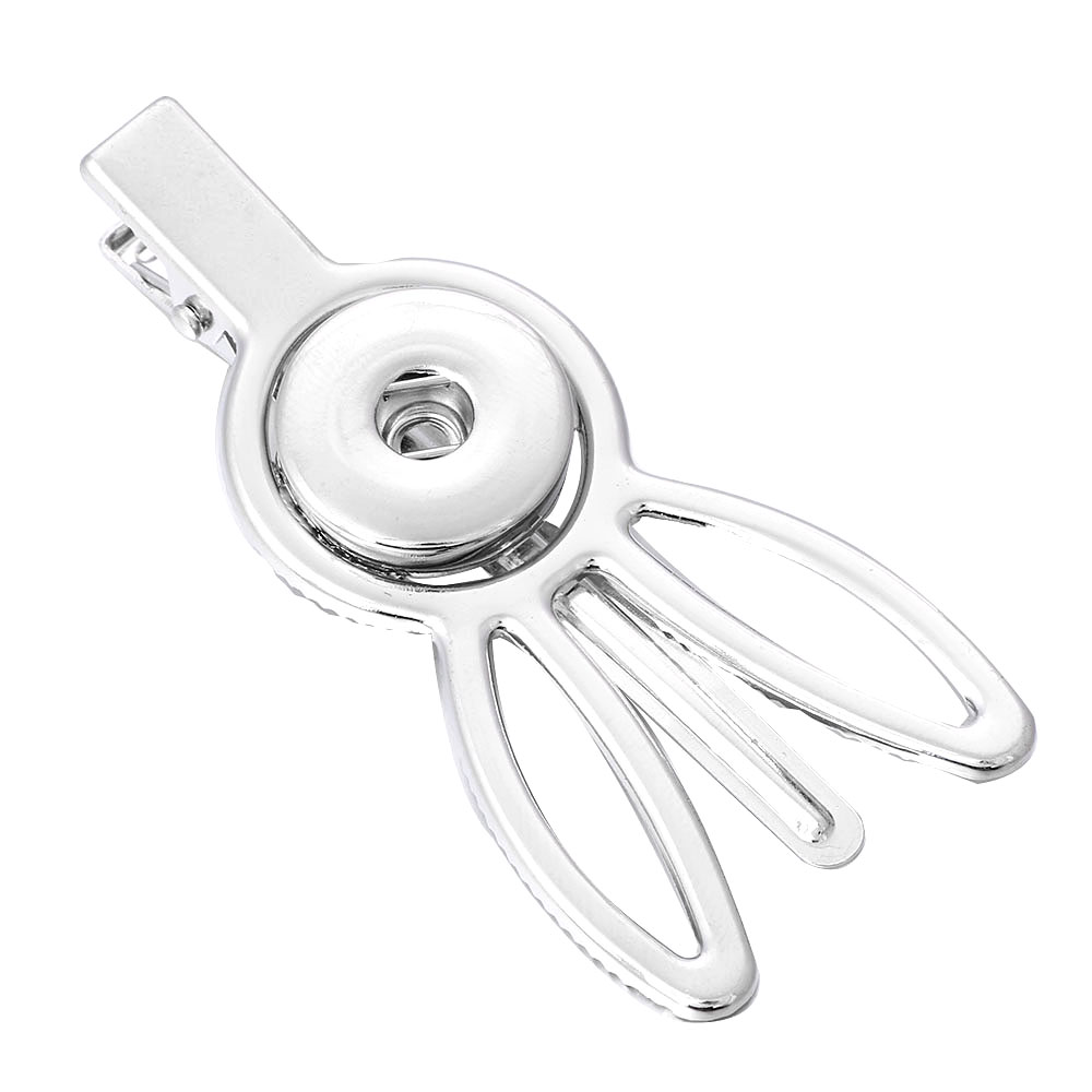 Snap Sieraden Trendy Snap Charm Broche voor Vrouwen Mannen Fit 18mm Metal Charms Button Snaps DIY Sieraden Fitting: Imitation Rhodium Plated