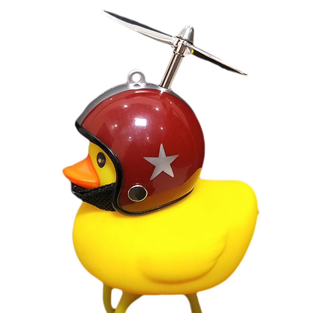 Petit canard jaune forme corne enfants adulte vélo lumière en caoutchouc canard jouet vélo cloche vélo décoration ornement: B