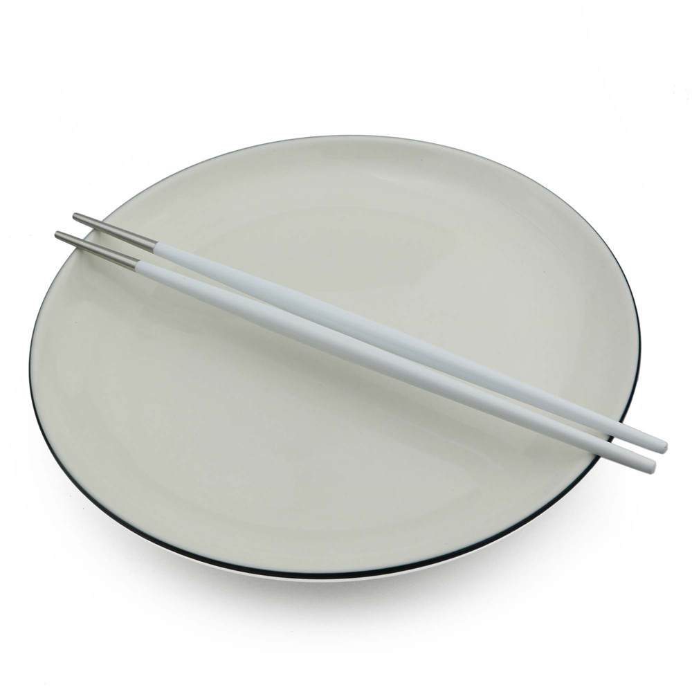 1 Pair Korean Stainless Steel Chopsticks Food Grade Japanese Food Hashi Chop Sticks Sushi Dinnerware Cooking Utensils: silver white