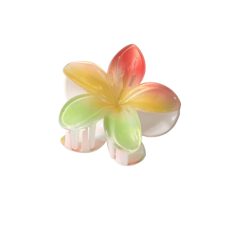 Pinza para el pelo con forma de flor para mujer y niña, pasadores de horquilla, soporte para cola de caballo, accesorios para la cabeza de playa, 8CM: Plata