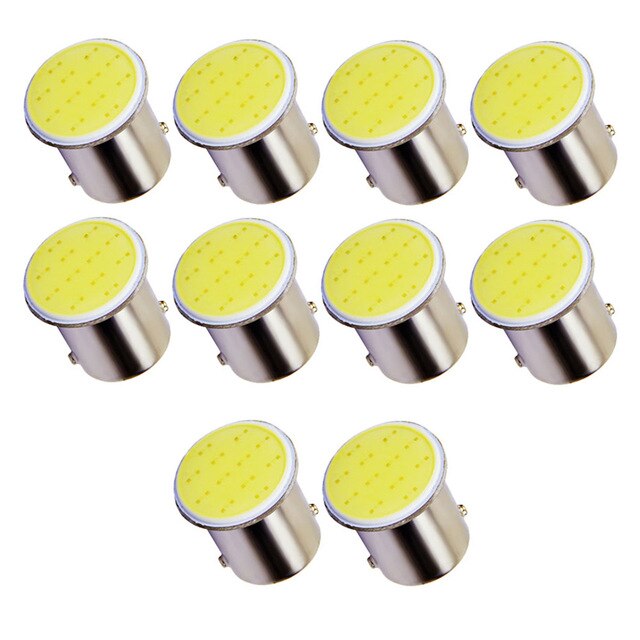 10Pcs Wit 1156 BA15S P21W Led Auto Led 1156 Lamp Cob 12 Smd 12V Spanning Auto Verlichting Accessoires: Default Title