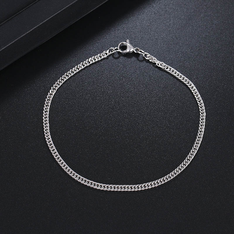 Cacana Rvs Ketting Armbanden Voor Man Vrouwen Goud Zilver Kleur Voor Hanger Dubbel Geweven Donot Vervagen Sieraden N1820: Silver / 8 inch 20 cm