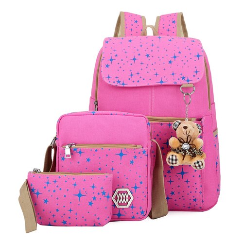 High Capacity Children Backpack With Bear Kids School Bags For Teenagers Girls School Backpacks Printing Cute School Bag: PINK