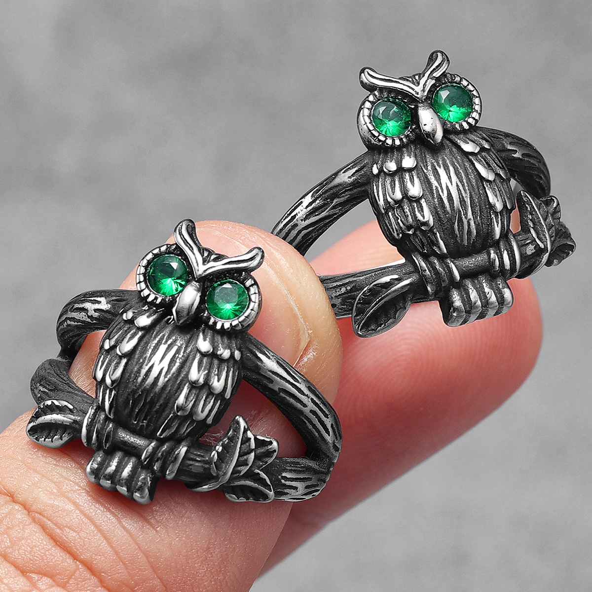 Bagues en acier inoxydable pour hommes et femmes, théâtre punk, rétro, simple, mignon, oiseau, bijoux, accessoires de , , , directe