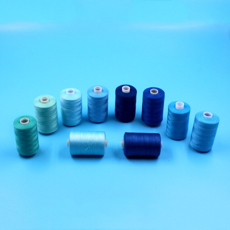 Hilo de coser 402 poliéster, 10 carretes/paquete, 1000 yardas/carrete para máquina de coser, costura a mano, costura multicolor
