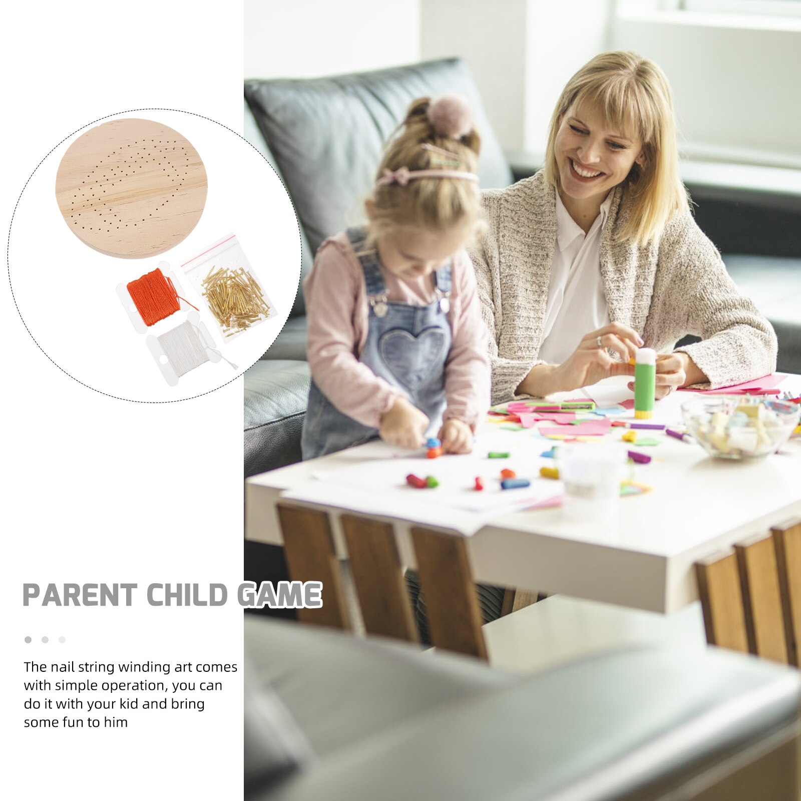 1 Set DIY String Art Kit Handicraft Nail Painting Material Nail Winding Painting For Child Girl