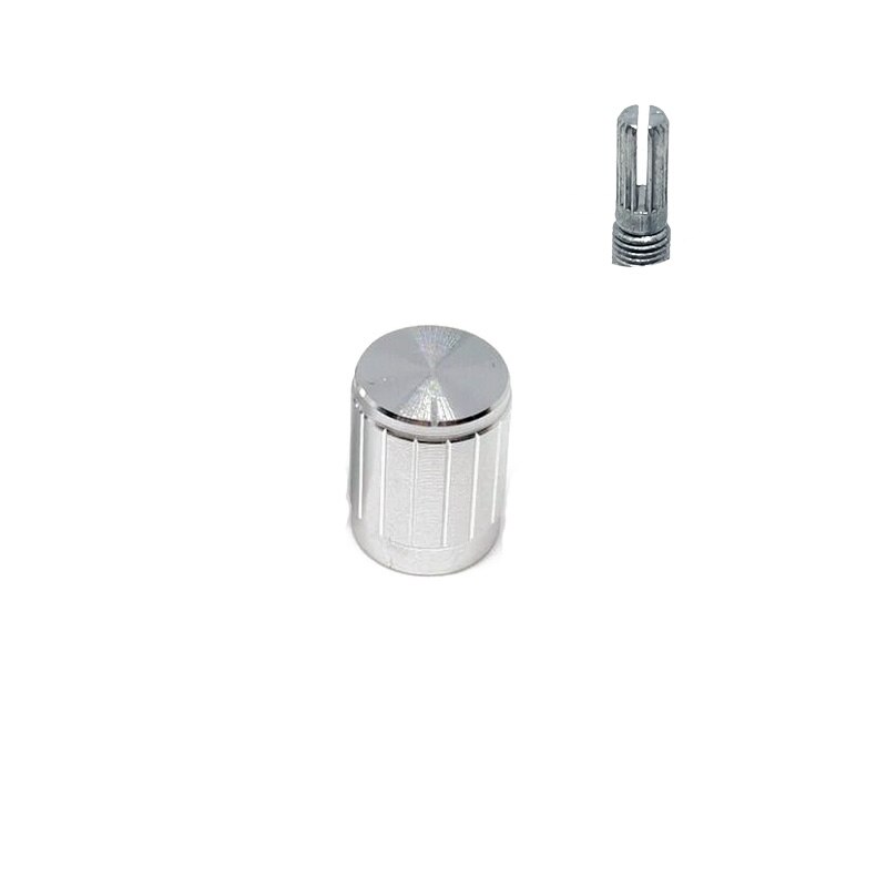 5 stk svart sølv gylden aluminiumslegering bryterhetter potensiometer knotter koder bryter plomme aksel d akse halv aksel 15 x 17mm: Elfenben