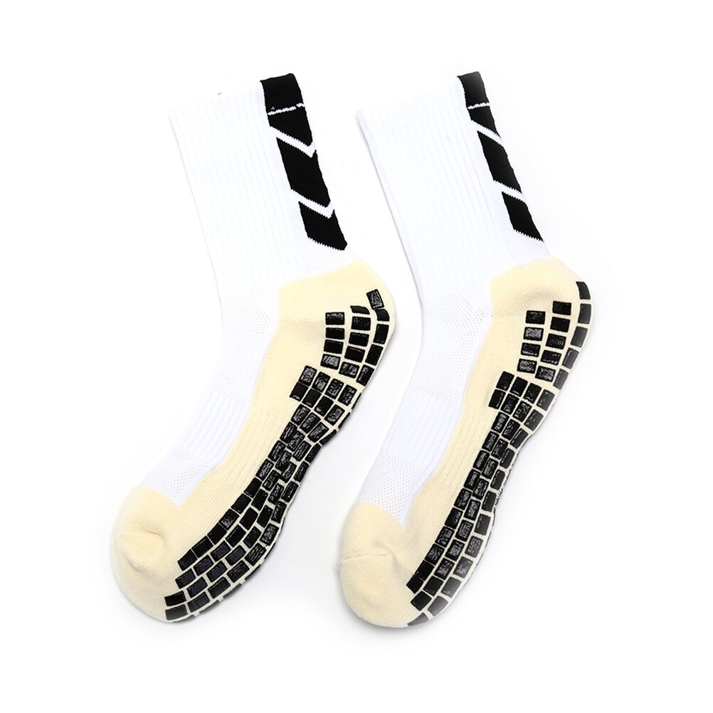 Football Socks Anti Slip Soccer Socks Cotton Football Socks Men Sport Outdoor Socks: White