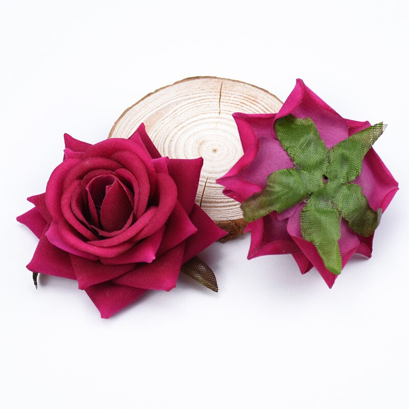 100 stk flannel roser silke blomster væg kunstige planter hjem bryllup dekoration diy scrapbog slik æske broche foto rekvisitter: 12