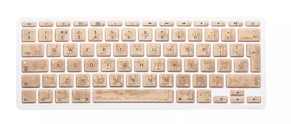 Engelsk tastatur cover beskytter til macbook air 11 &quot; 11.6 tommer engelsk euro tastatur cover silikone skin til mac  a1370 a1465: Guld