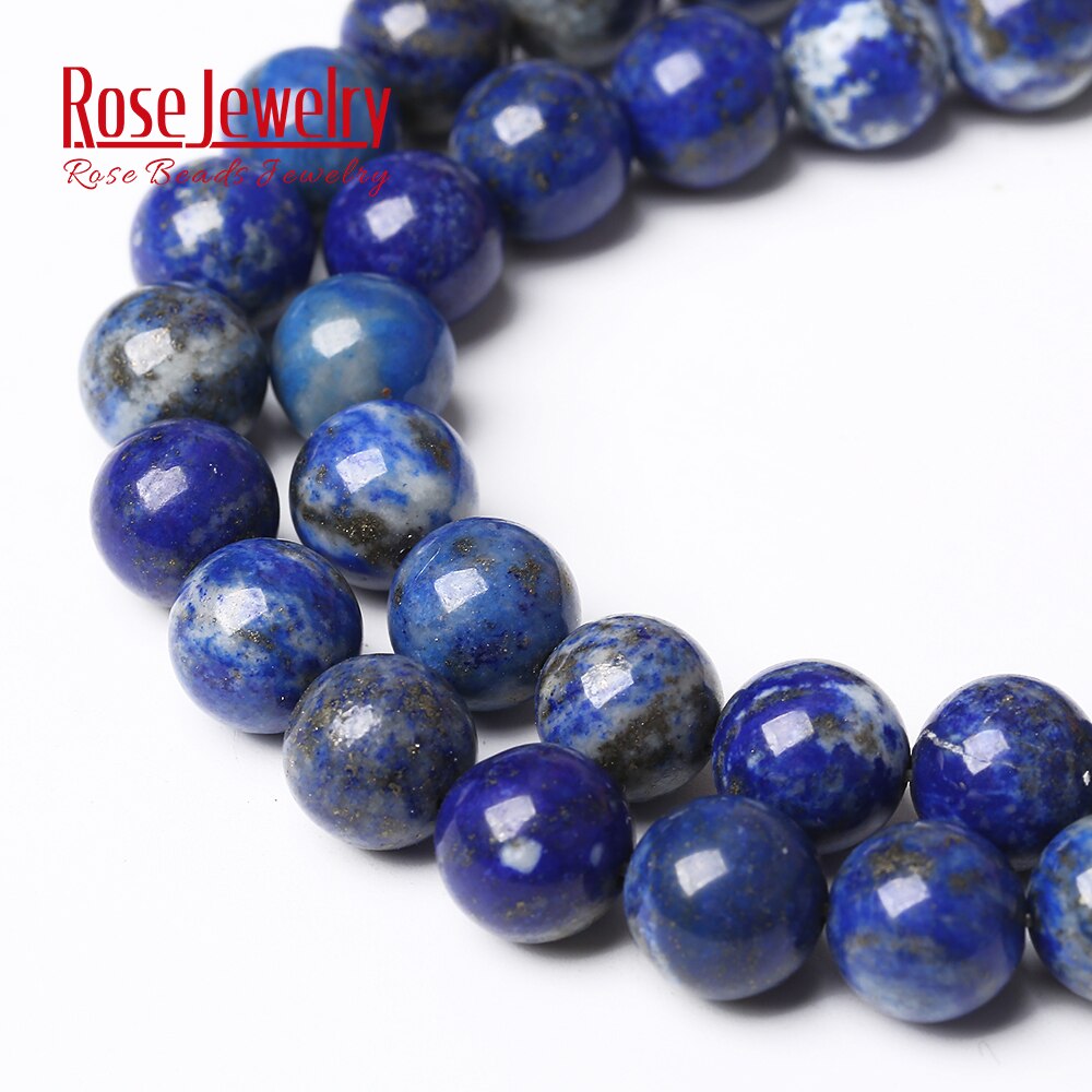 Natural Stone Real Lapis Lazuli Round Loose Beads 15" Strand 4 6 8 10 12 MM Pick Size For Jewelry Making Bracelet