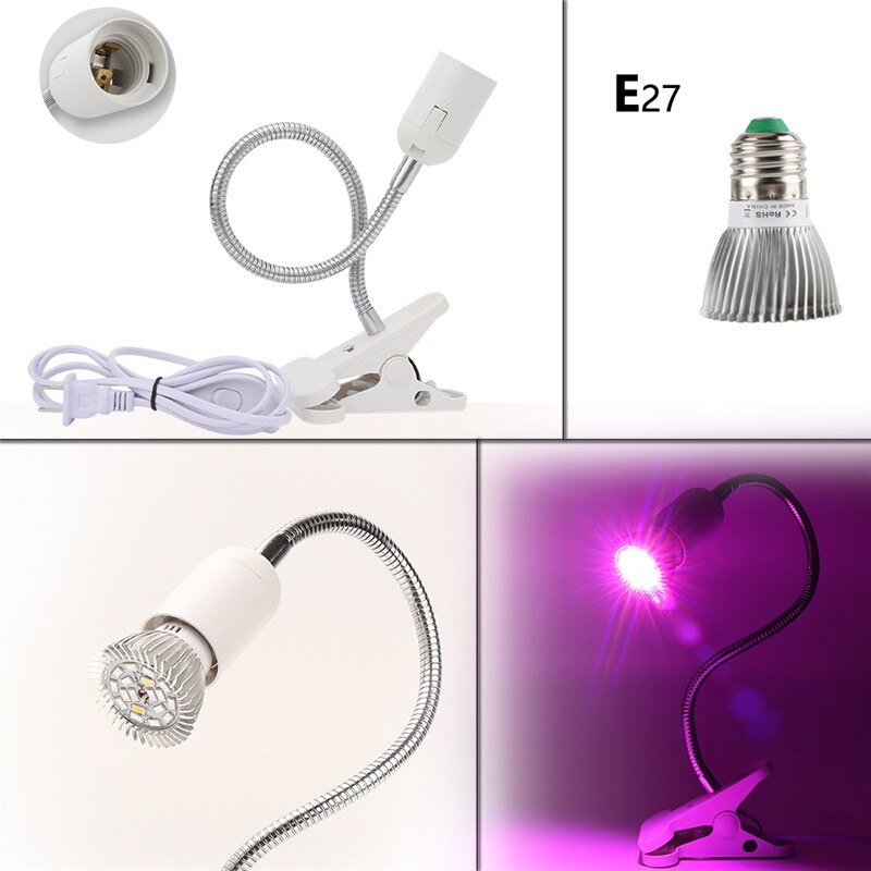 Support de lampe Flexible pour culture de plantes, ampoule LED E27, 360, serre intérieure