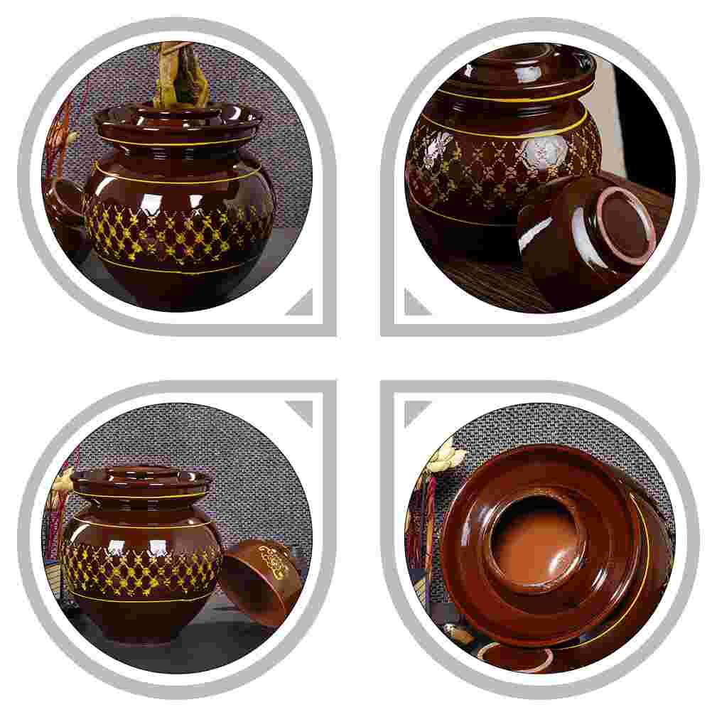 Ceramic Pickle Jar Storage Tank Food Storage Jar Kitchen Sealing Pickles Can