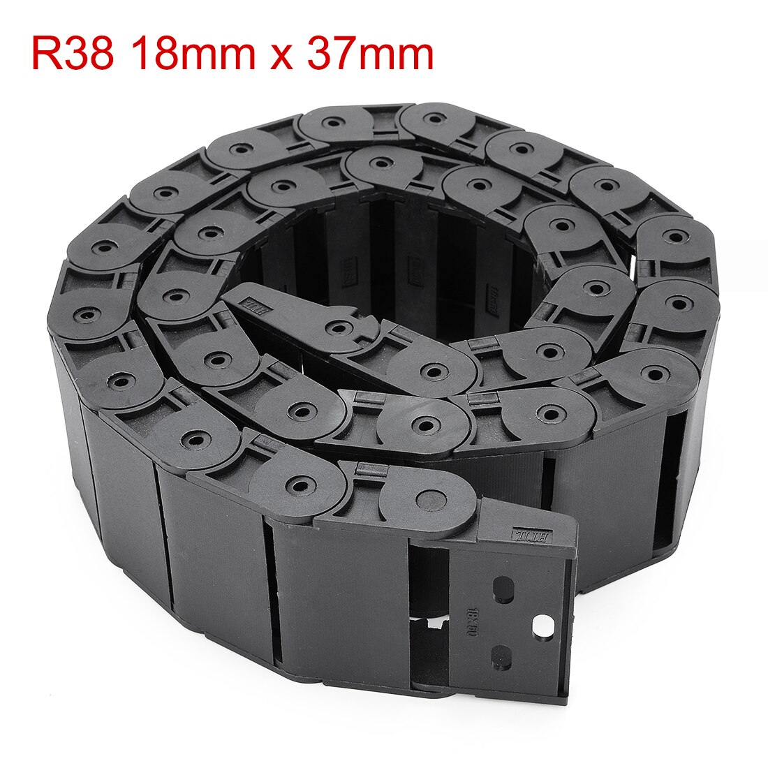 Uxcell  r38 18 x 50mm plastkjede halvlukket kabel dra kjede metalltråd bærer kabel kjede 1m til 3d skrivere cnc ruter maskinverktøy