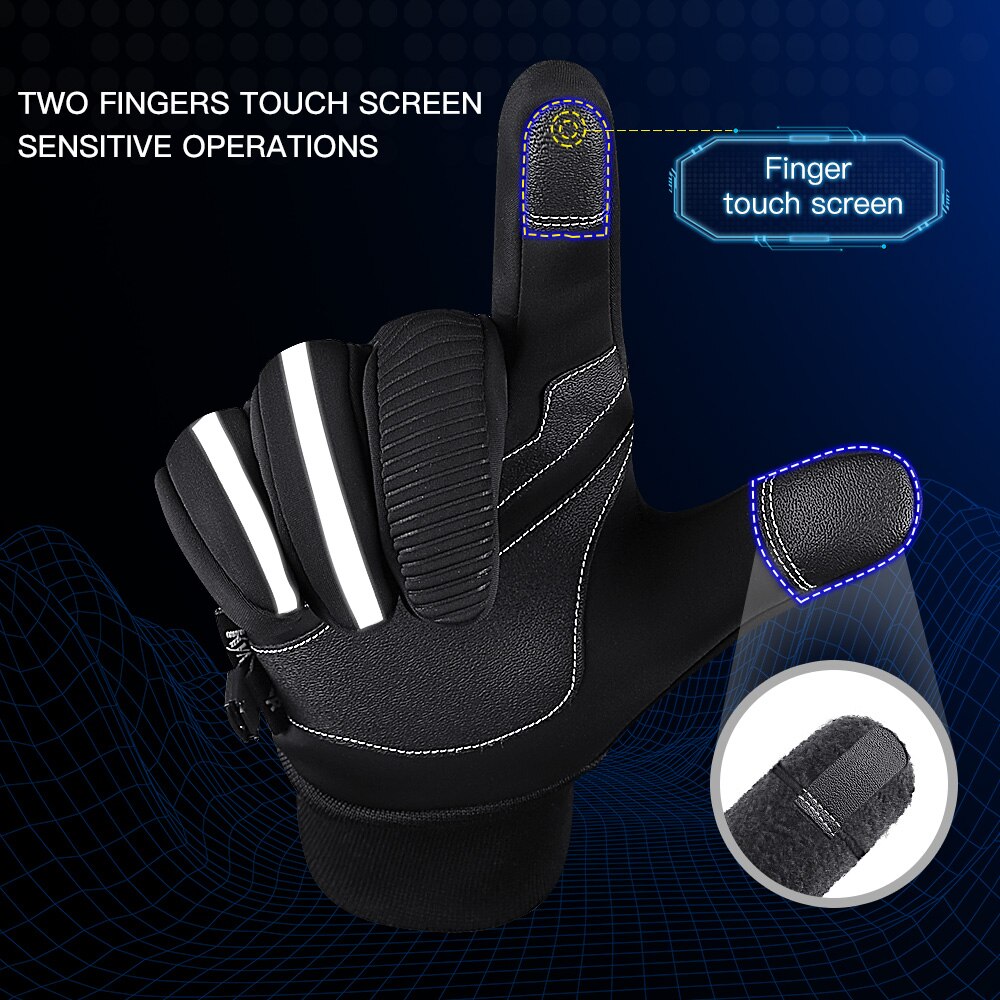 Sporthandschoen fiets handschoenen met lange vingers, waterdichte fiets handschoenen voor heren en dames, camouflage touchscreen fiets handschoenen