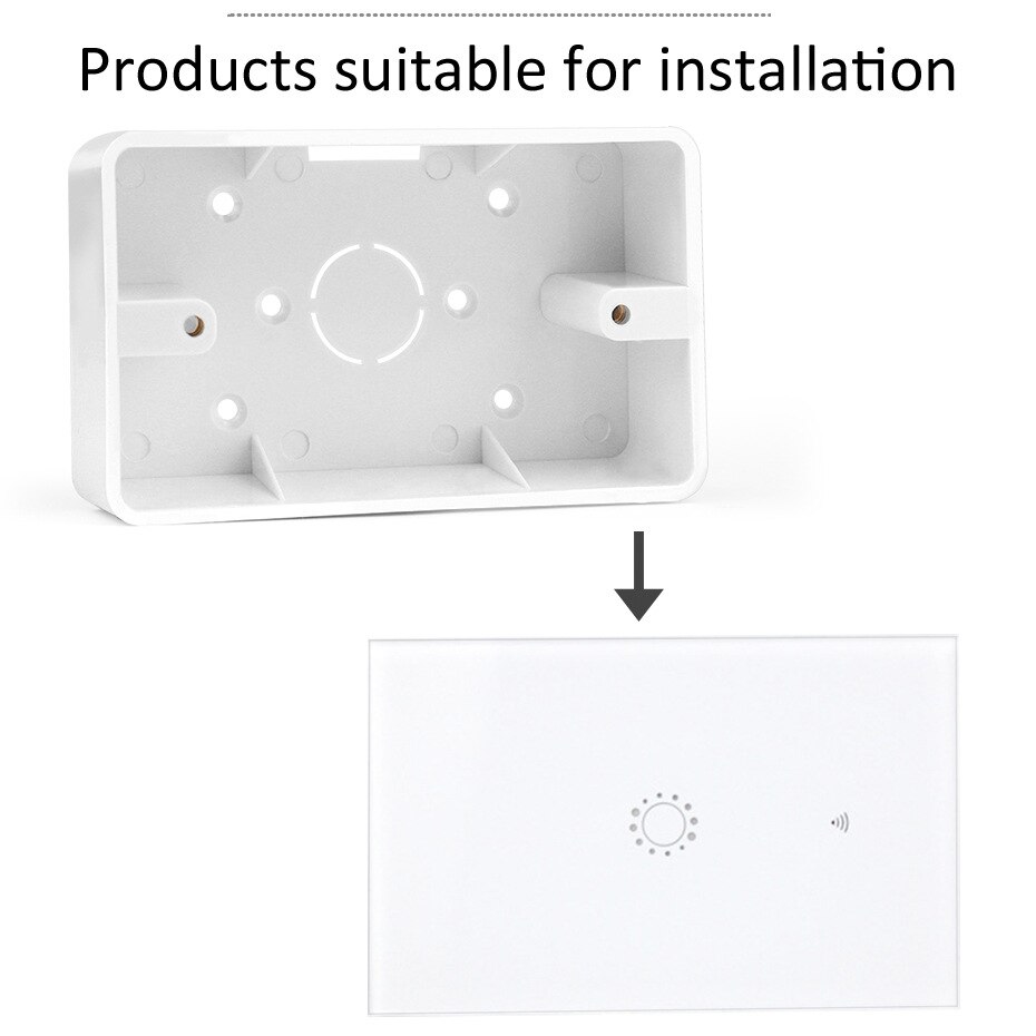 Switch Box External Mounting Box 118mm*74mm*34mm for 118mm Touch Switch and USB Socket For Any Position of Wall Surface